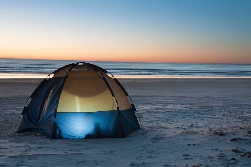 Beach camping